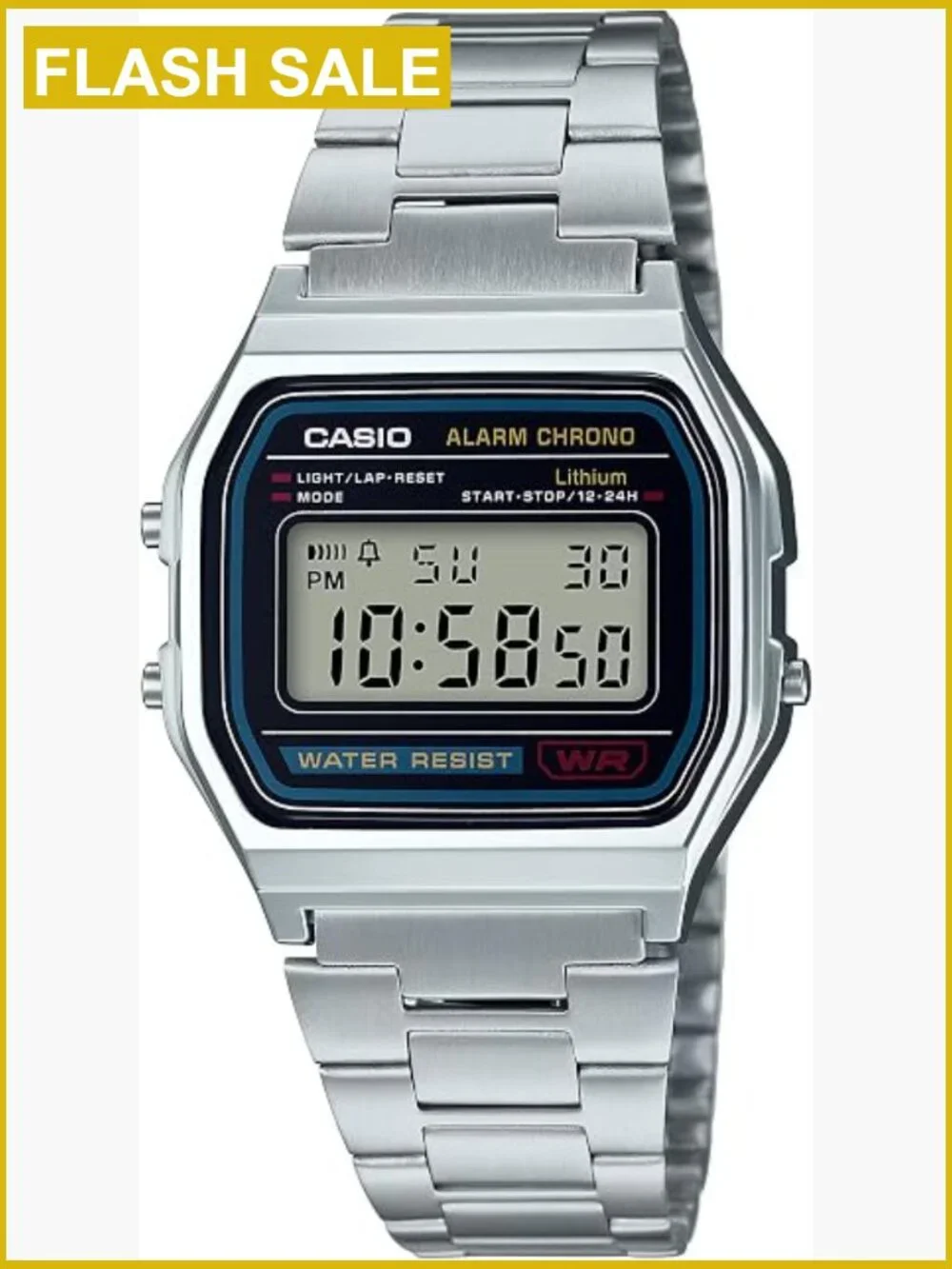 Casio Vintage Digital Unisex Watch - 100M Stopwatch, Alarm, LED Light